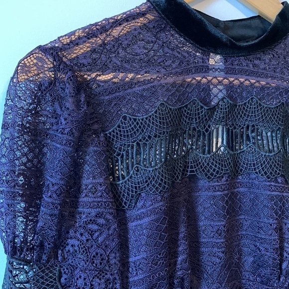 New!! Topshop Petite Lace Embroidered Mini Dress Size 6 - Picture 5 of 17